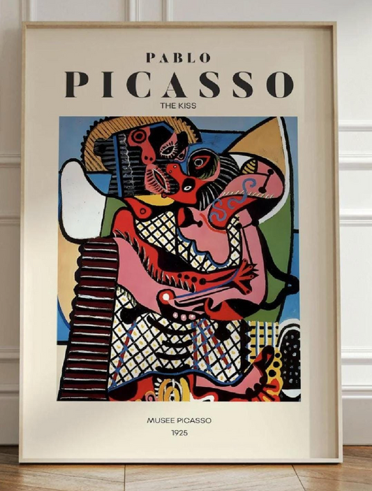 Picasso Line Art Poster – Vintage Beige Minimalist Wall Decor, Famous Artist Print, Gallery Gift for Home