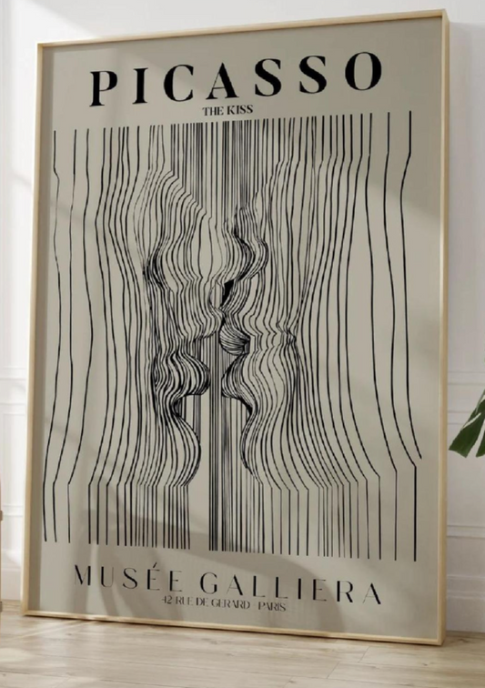 Picasso Line Art Print Vintage Exhibition Poster, Neutral Minimal Decor, Perfect Gift for Art Lovers & Home Wall Decor