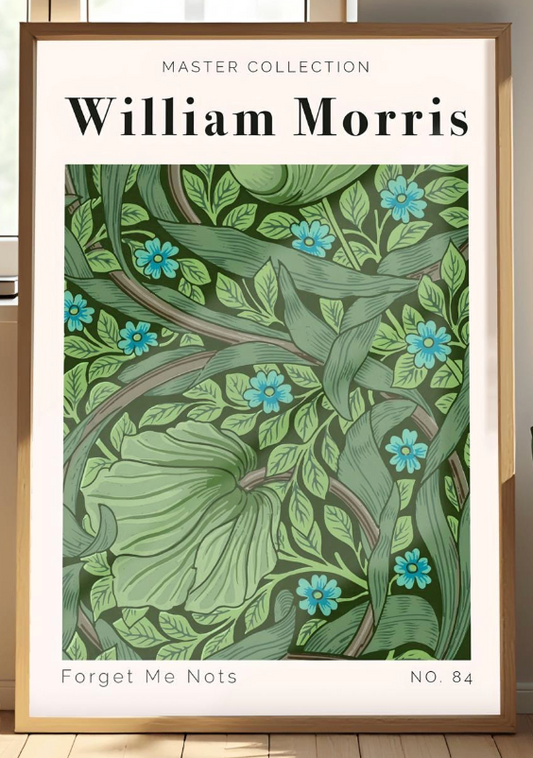 William Morris Print Vintage Forget Me Nots Floral Wall Art Exhibition Print Textiles Home Decor