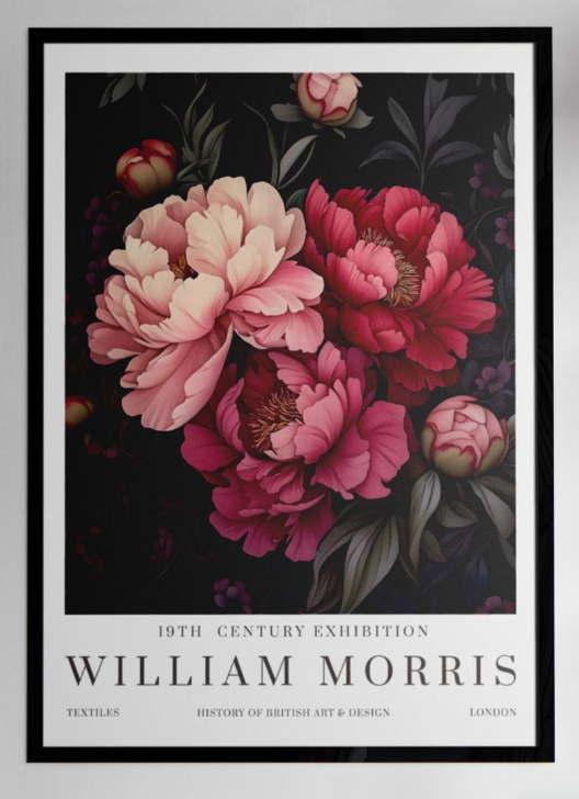 William Morris Red Print, Art Nouveau Botanical Art, Vintage Floral Wall Decor, Aesthetic Home Decor, Unframed Premium Matte Poster
