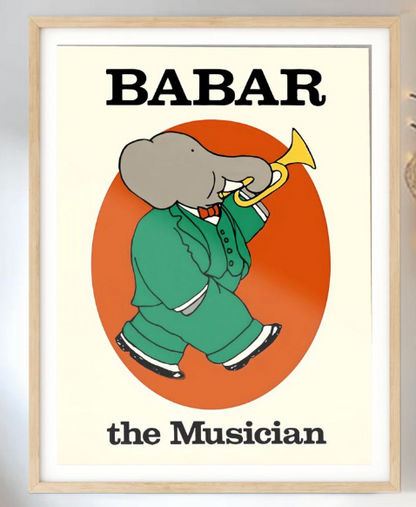 Babar The Elephant Quote Wall Art, Nursery Decor, Kids Gift, Retro Illustration Print, Neutral Baby Room Decor, Physical Print, Baby Shower