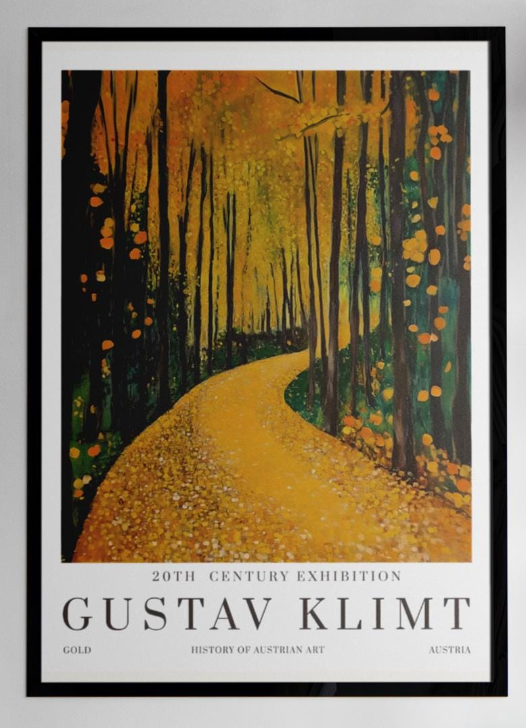 Gustav Klimt Moon Night Print, Klimt Wall Art Poster, Celestial Home Decor, Mystical Art Nouveau, Unframed Gold Art Lover Gift