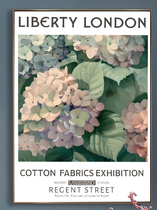 William Morris Print Vintage Poster Hydrangea Wall Art Exhibition Print Textiles Home Decor (Copy)
