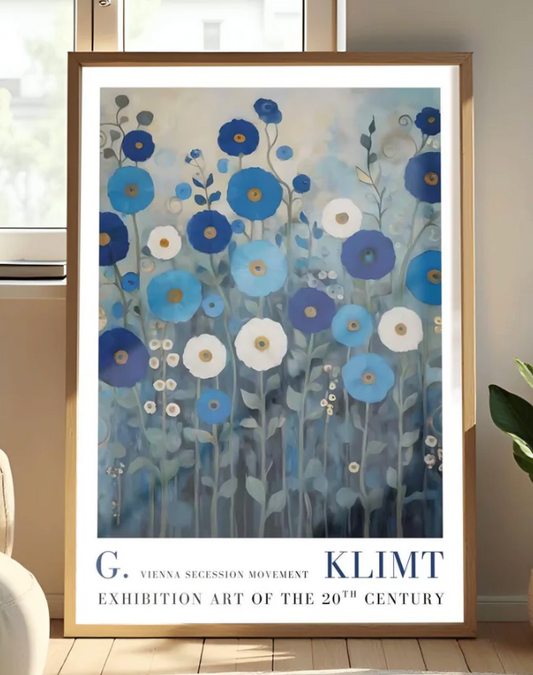 Gustav Klimt Exhibition Poster, Floral Art Print, Vienna Secession, 20th Century Decor