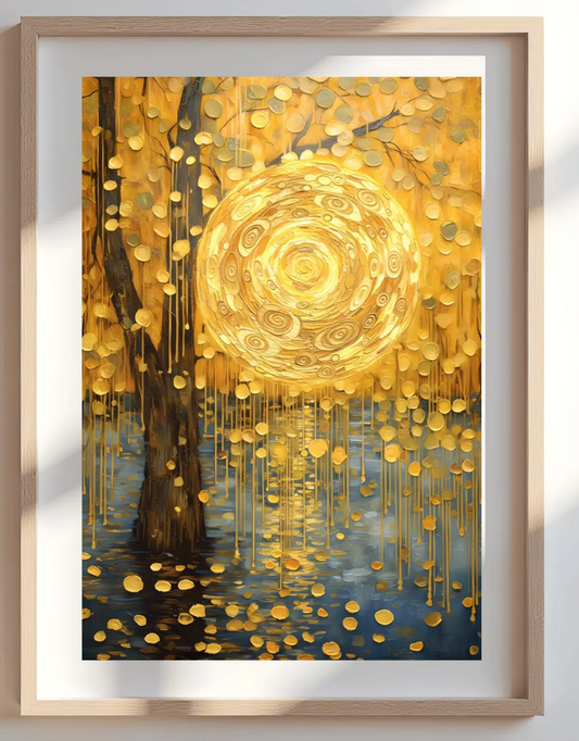 Gustav Klimt The Golden Tree, Sun Print, Autumn Decor, Abstract Landscape, 20th Century