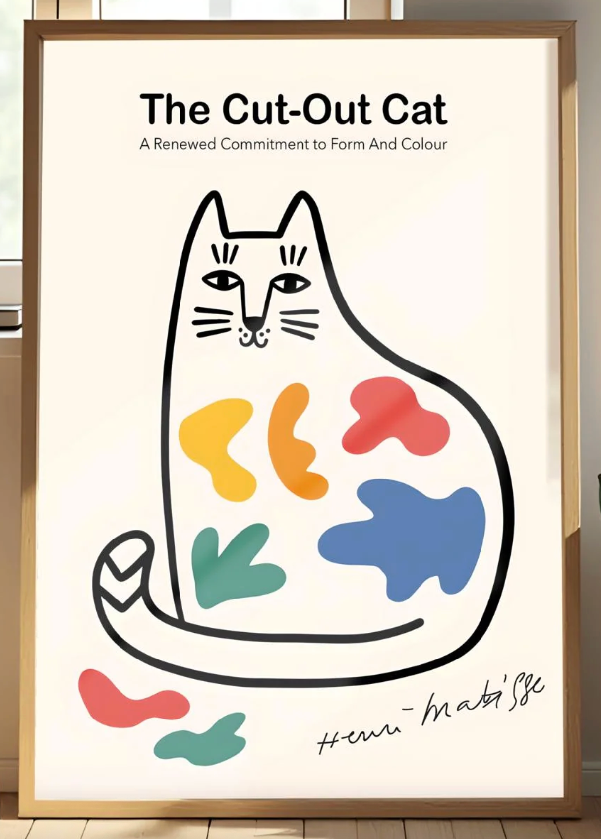 Matisse Cut Out Cat Print | Abstract Animal Art | Henri Matisse Poster | Modernist Home Decor | Colorful Mid Century Wall Art