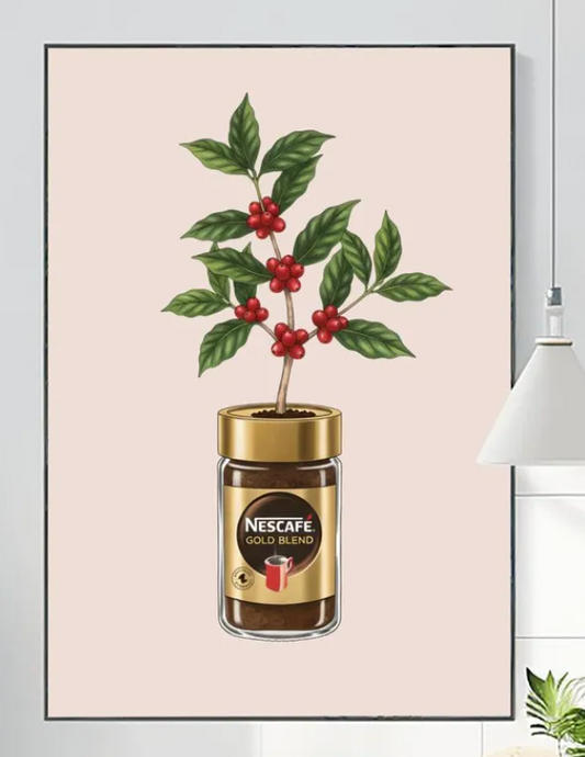 Nescafé Coffee Plant Art Print, Quirky Kitchen Decor, Coffee Lover Gift, Botanical Poster