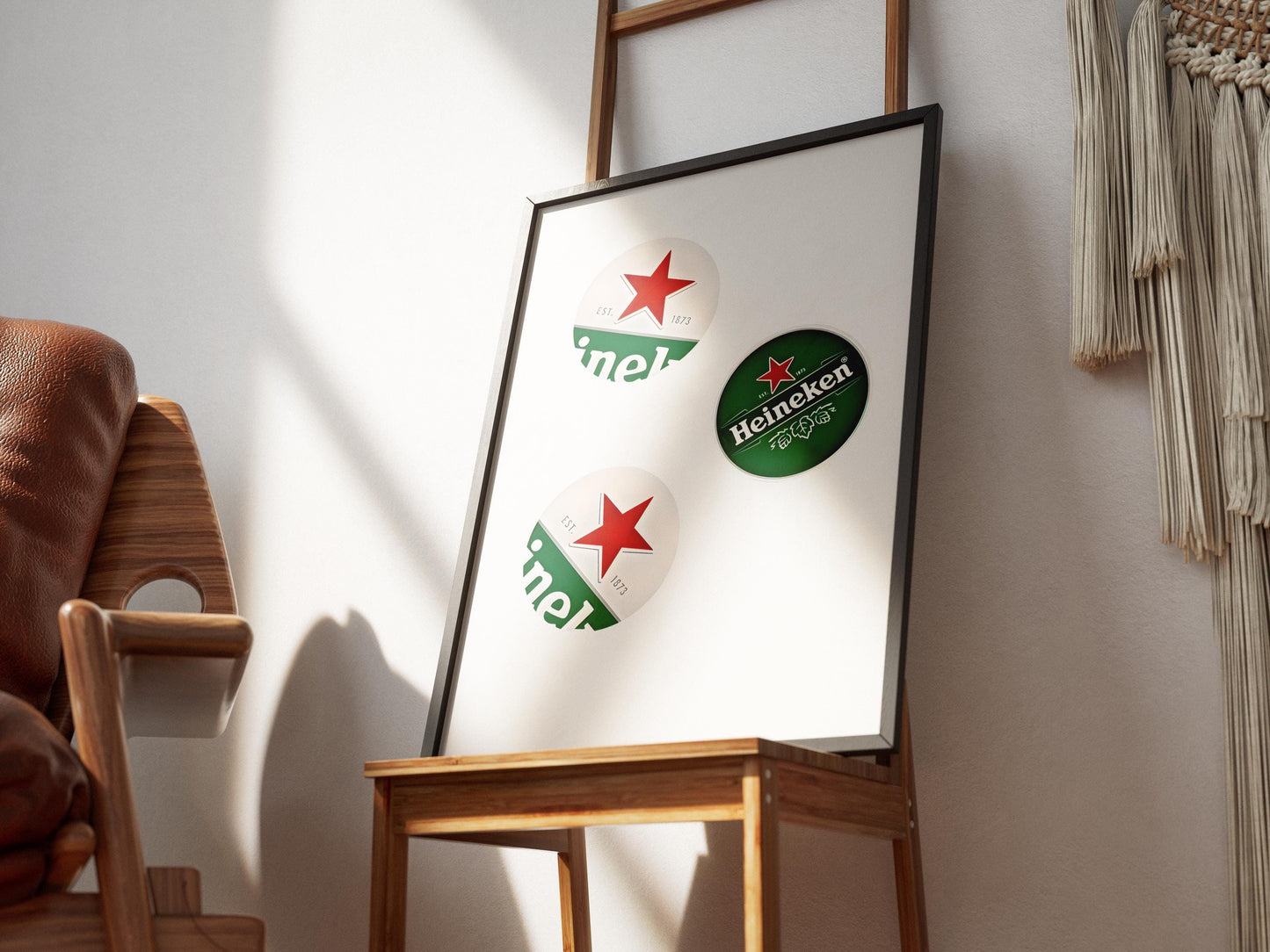 Heineken Bottle Caps Print - Green Beer Wall Art for Man Cave, Modern Bar Decor & Beer Lover Gift Poster