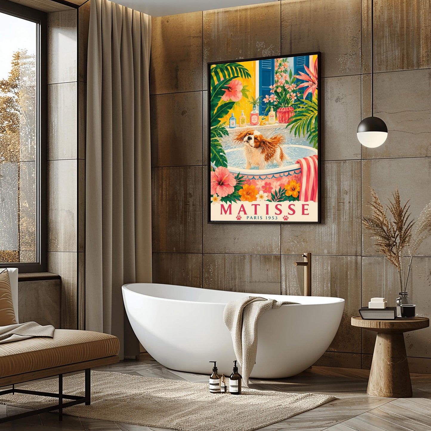 A horizontal fine art landscape print in the style of Gustav Klimt, depicting a dense and vibrant field of wildflowers. The entire composition is filled from edge to edge with tiny, mosaic-like painted blossoms including red poppies, yellow buttercups, pink asters, and blue cornflowers mixed with tall green stems and leaves. The painting features rich textures and a glittering, pointillist style that mimics a lush, sun-drenched summer meadow.