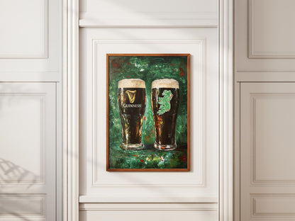 Guinness Impressionist Beer Poster, Irish Painting, Ireland Beer Gift, Bar Art, Ireland Painting, Alcohol Art, Bar Beer, Beer Artist