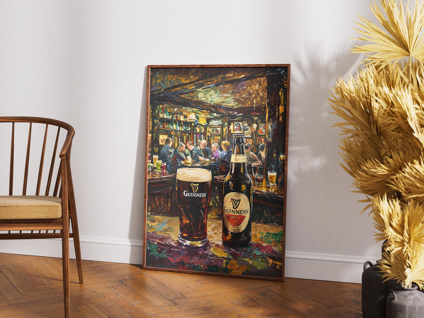 Guinness Pint And Bottle Impressionist Print, Irish Painting, Irish Beer Gift, Bar Art, Ireland Painting, Alcohol Art, Bar Beer, Beer Artist