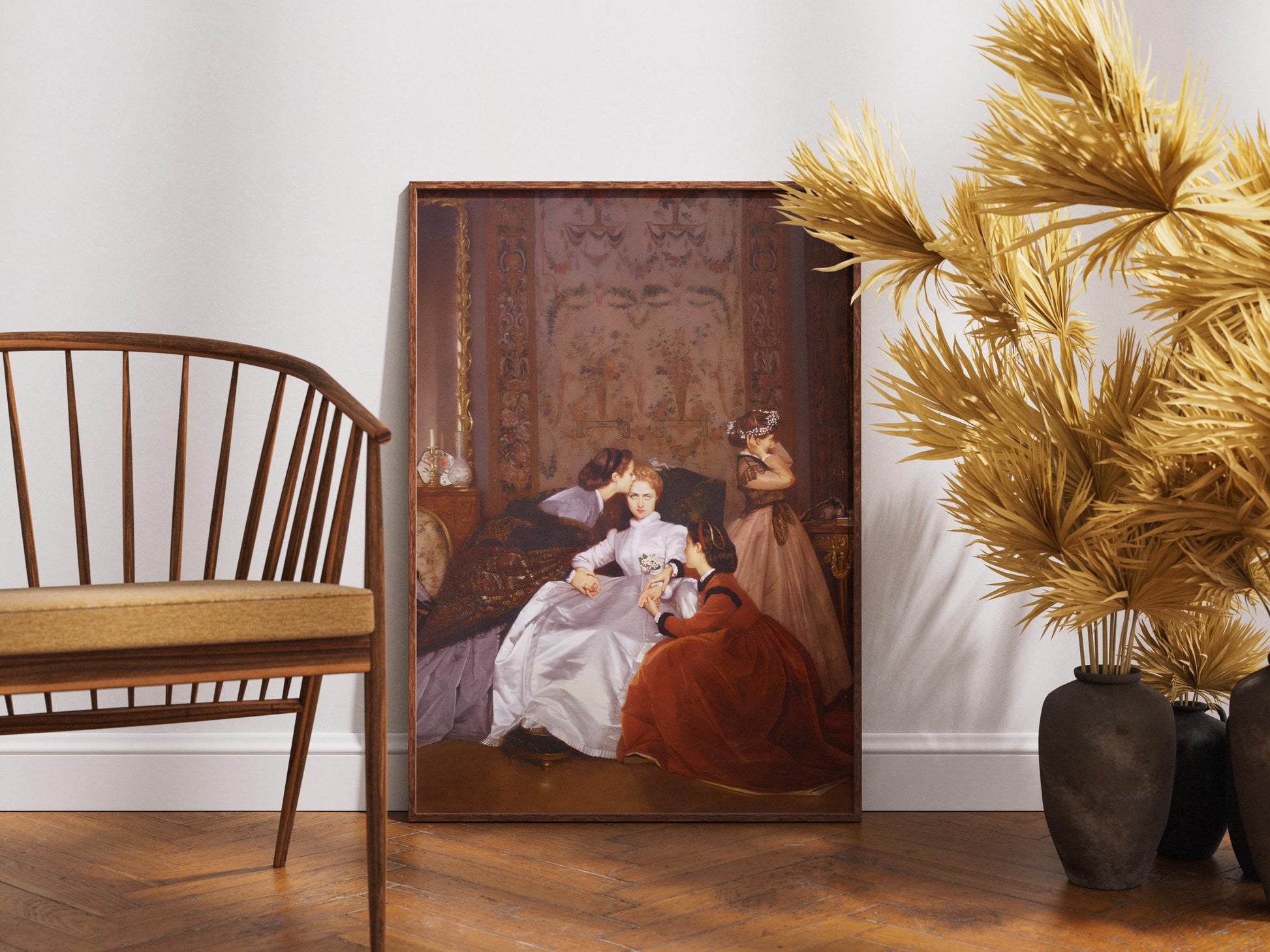 The Reluctant Bride, La Fiancée Hésitante, Auguste Toulmouche, Love story wall art, Gift for friend, Wall art for living room, Victorian era