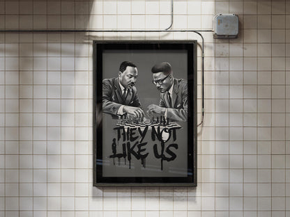 Martin Luther King & Malcolm X Poster Black History Art Juneteenth For The Culture I Have a Dream Print