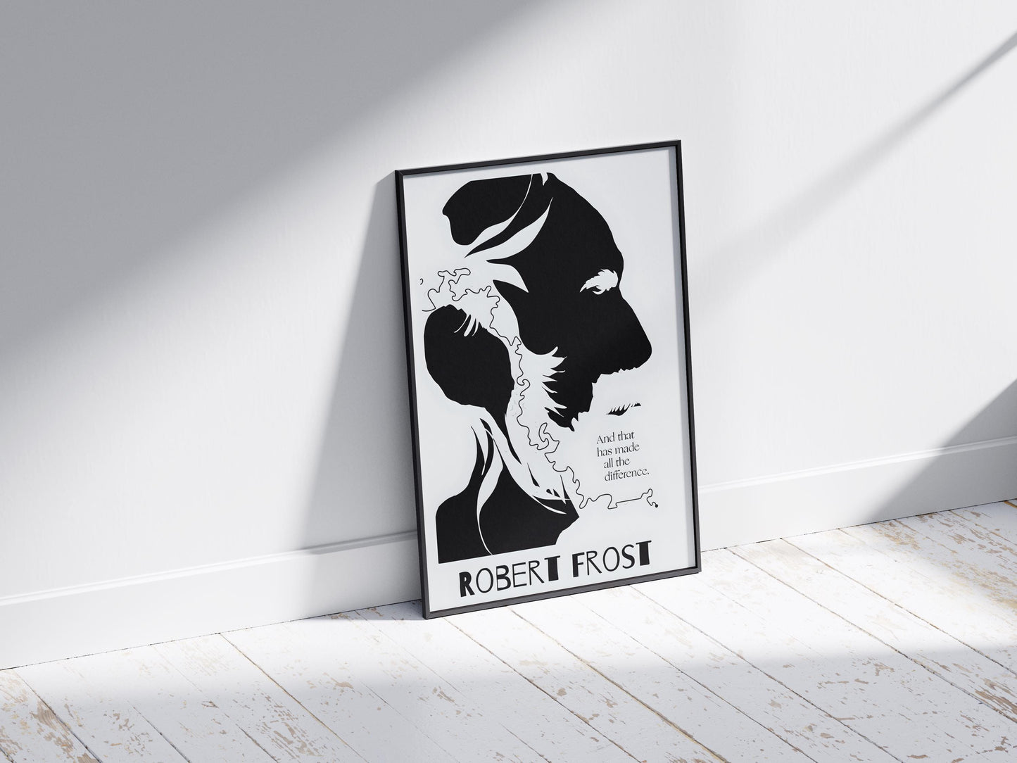 Robert Frost Minimalist Poster, Poetry Wall Art Print, Literary Home Decor, Inspirational Quote, Book Lover Gift for Writers & Readers