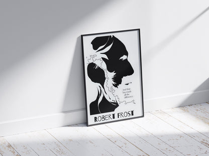Robert Frost Minimalist Poster, Poetry Wall Art Print, Literary Home Decor, Inspirational Quote, Book Lover Gift for Writers & Readers