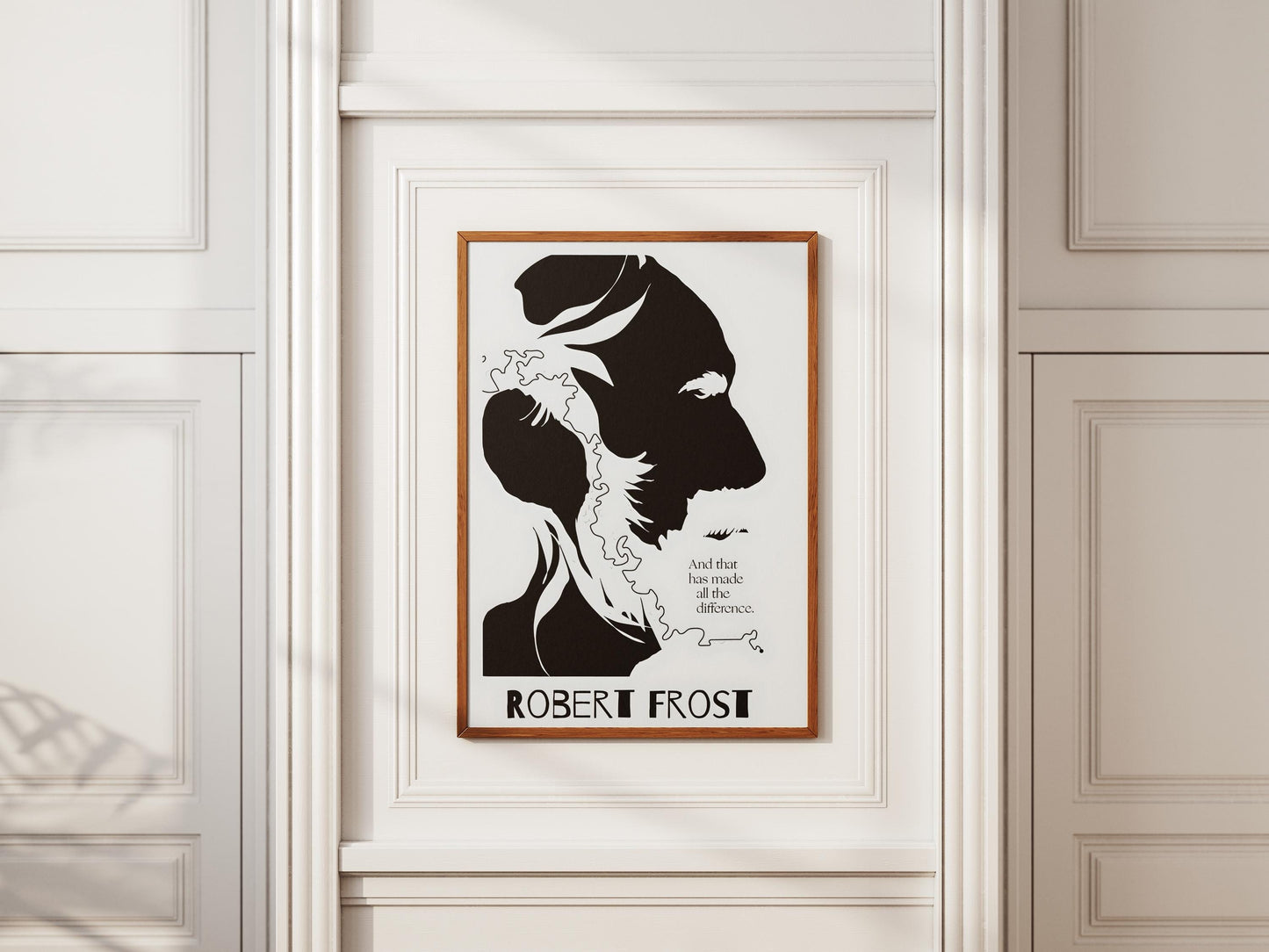 Robert Frost Minimalist Poster, Poetry Wall Art Print, Literary Home Decor, Inspirational Quote, Book Lover Gift for Writers & Readers