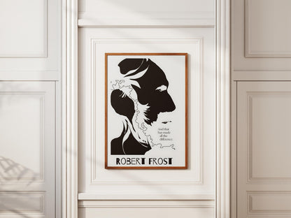 Robert Frost Minimalist Poster, Poetry Wall Art Print, Literary Home Decor, Inspirational Quote, Book Lover Gift for Writers & Readers