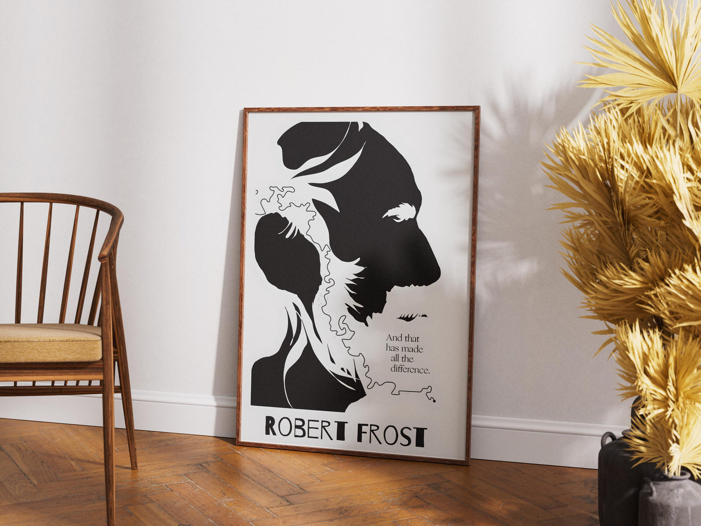 Robert Frost Minimalist Poster, Poetry Wall Art Print, Literary Home Decor, Inspirational Quote, Book Lover Gift for Writers & Readers