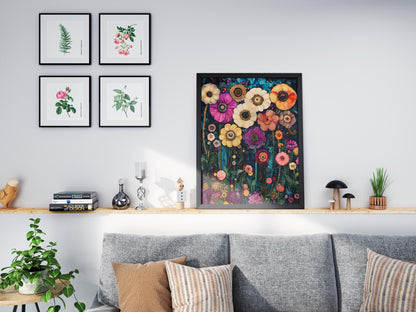 Gustav Klimt Print Flower Garden Print Poster, Moon & Stars Tree Art, Premium Matte Paper, Klimt Exhibition Wall Decor, Fine Art Print