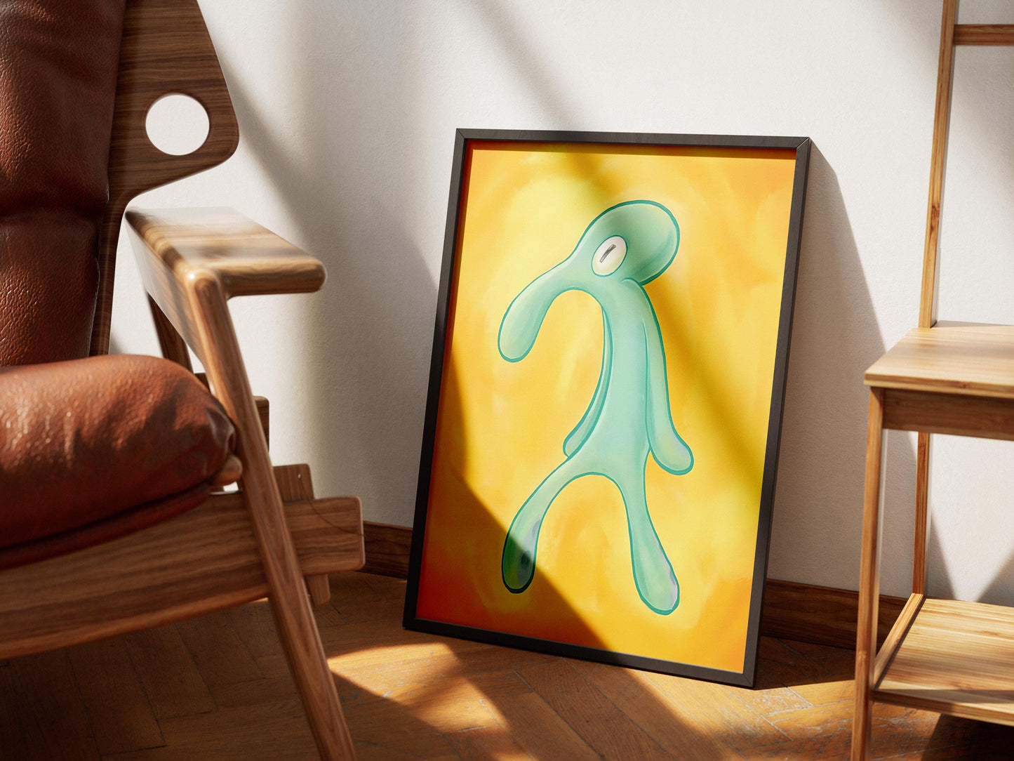 Squidward Painting Print, Abstract Wall Art, Squidward Canvas Poster, Modern 3D Canvas, Bold And Brash Canvas Print, Luxury Canvas Poster