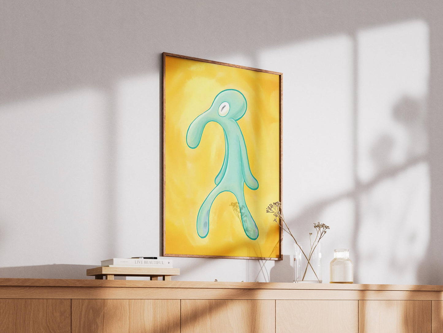 Squidward Painting Print, Abstract Wall Art, Squidward Canvas Poster, Modern 3D Canvas, Bold And Brash Canvas Print, Luxury Canvas Poster