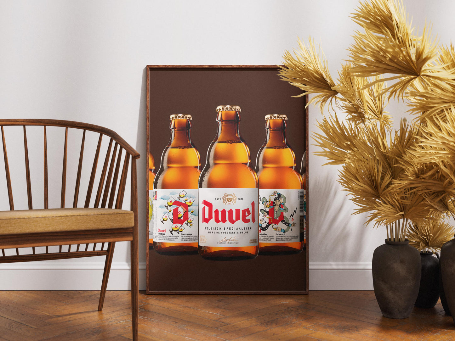 Belgian Duvel Beer Wall Art Print - Iconic Moortgat Brewery Decor, Unique Beer Lover Gift for Man Cave & Bar