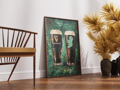 Guinness Impressionist Beer Poster, Irish Painting, Ireland Beer Gift, Bar Art, Ireland Painting, Alcohol Art, Bar Beer, Beer Artist