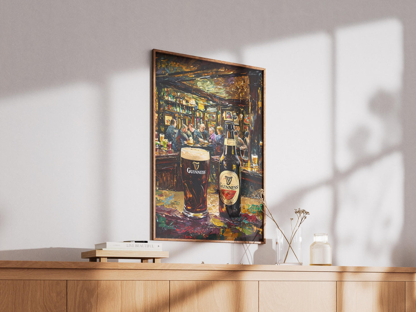 Guinness Pint And Bottle Impressionist Print, Irish Painting, Irish Beer Gift, Bar Art, Ireland Painting, Alcohol Art, Bar Beer, Beer Artist