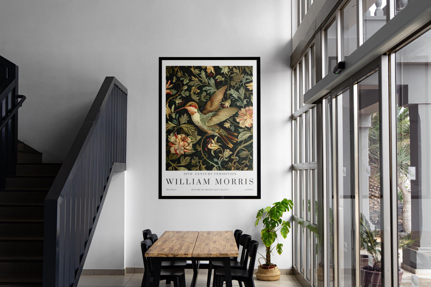 William Morris Prints Vintage Wall Art Poster Hummingbird Textiles Art Exhibition (view 2)