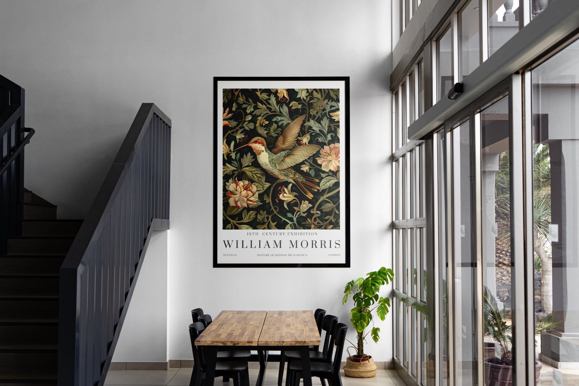 William Morris Prints Vintage Wall Art Poster Hummingbird Textiles Art Exhibition (view 2)