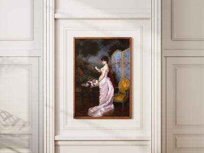 The Love Letter, Auguste Toulmouche, Love story wall art, Gift for friend, Wall art for living room, Victorian era