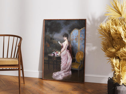 The Love Letter, Auguste Toulmouche, Love story wall art, Gift for friend, Wall art for living room, Victorian era