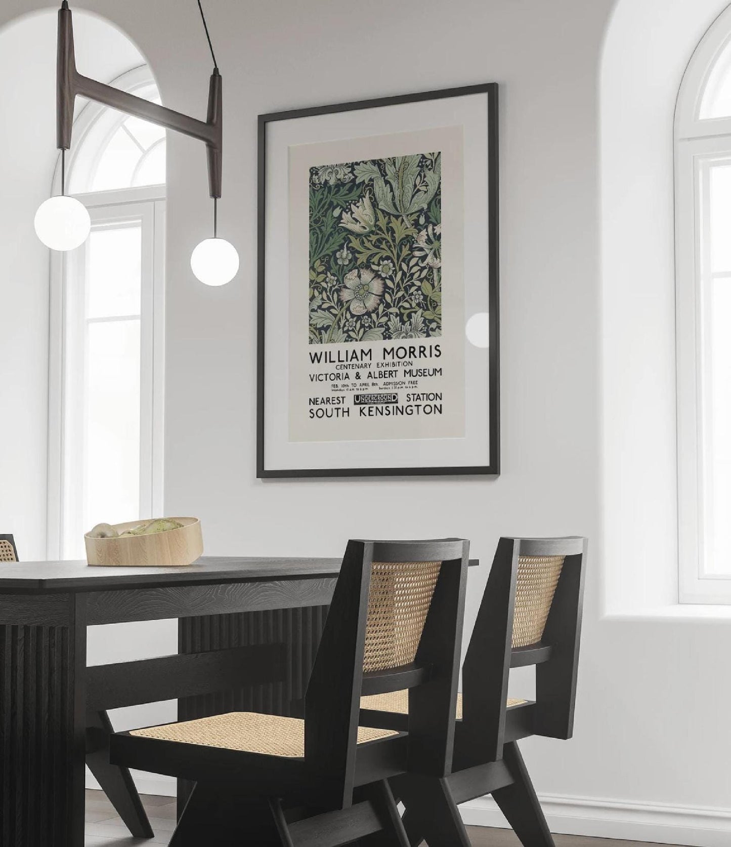 William Morris Exhibition Poster Art Nouveau Wall Art Print Victoria and Albert Museum Home Decor Morris Flower Pattern