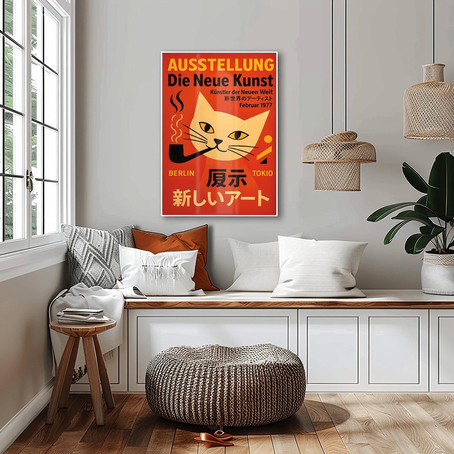 Fusion Art Berlin Tokyo Poster – German Japanese Exhibition Print, Striking Wall Decor, Framed & Canvas Options