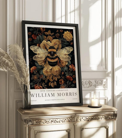 William Morris Print Vintage Wall Art Poster Bumble Bee Textiles Art Exhibition Vintage Poster