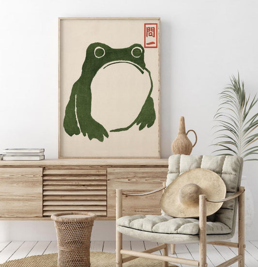Japanese Matsumoto Hoji Frog Woodblock Print ‚Äì Vintage Ukiyo-e Frog Poster (view 2)