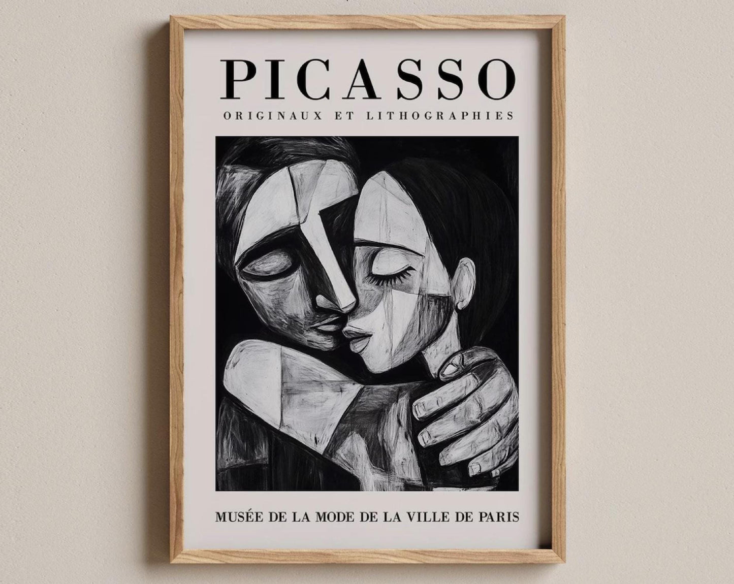 Picasso Hug Exhibition Wall Art Poster, Abstract Minimalist Print, Famous Artist Gallery Decor, Modern Housewarming Gift Idea
