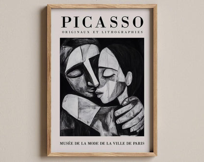 Picasso Hug Exhibition Wall Art Poster, Abstract Minimalist Print, Famous Artist Gallery Decor, Modern Housewarming Gift Idea