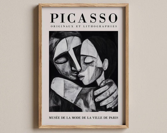 Picasso Hug Exhibition Wall Art Poster, Abstract Minimalist Print, Famous Artist Gallery Decor, Modern Housewarming Gift Idea