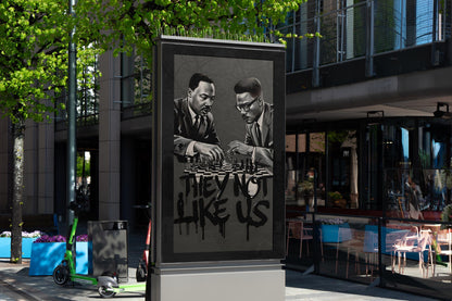 Martin Luther King & Malcolm X Poster Black History Art Juneteenth For The Culture I Have a Dream Print