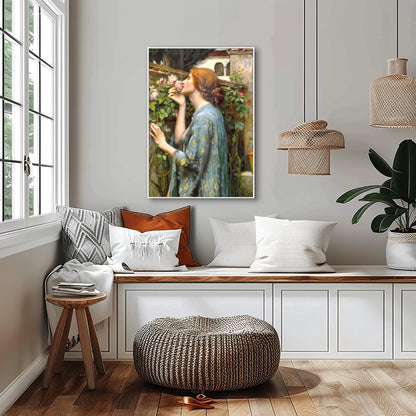 The Soul of Rose Print, Waterhouse Wall Art, Pre-Raphaelite Painting, Woman Portrait, Poster Print, Aesthetic Floral Art, Fine Art Gift