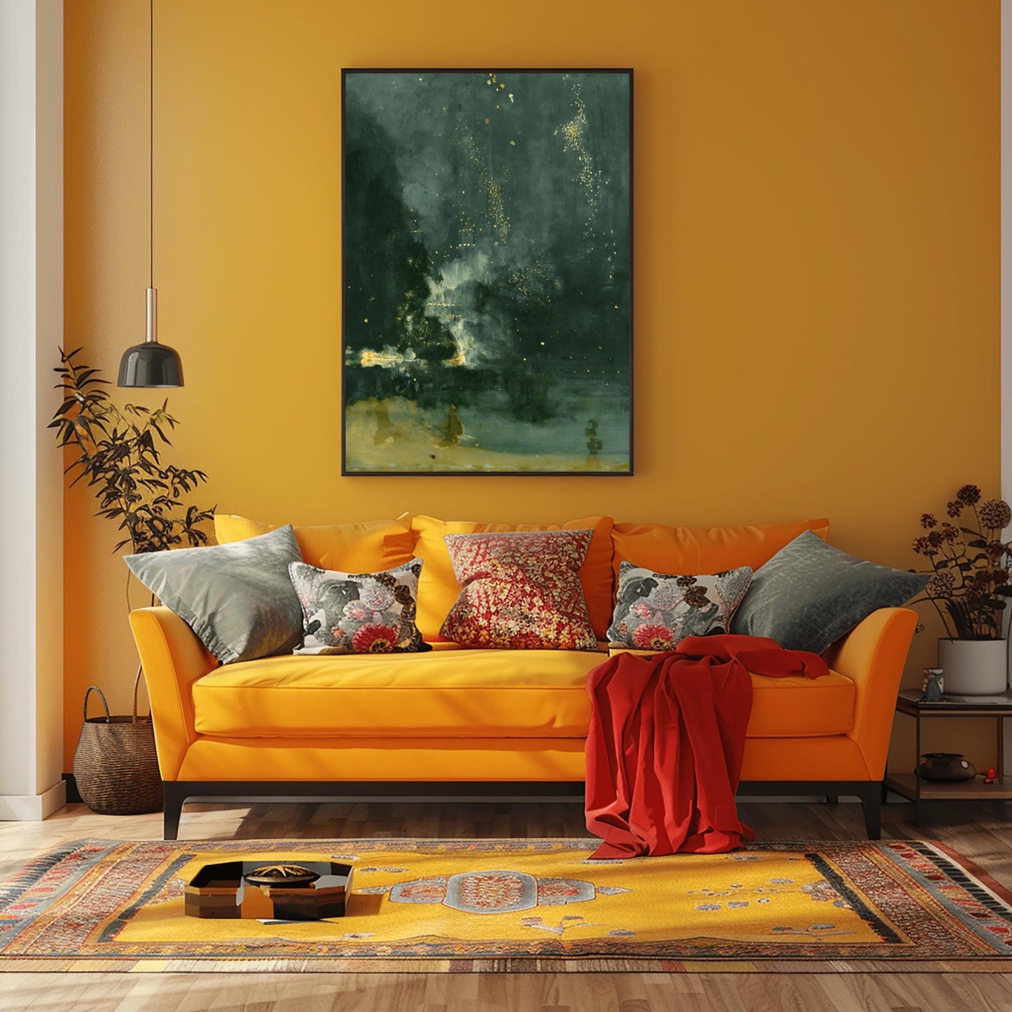 Nocturne Black & Gold, Falling Rocket by James McNeill Whistler,  Whistler Art, Abstract Landscape, Poster Print, Wall Art, Moody Dark Decor
