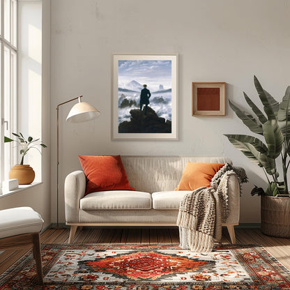 Wanderer Above Sea of Fog, Friedrich Landscape Poster, Romanticism Art Print, Physical Giclée Poster, Dark Academia Decor, Moody Wall Art