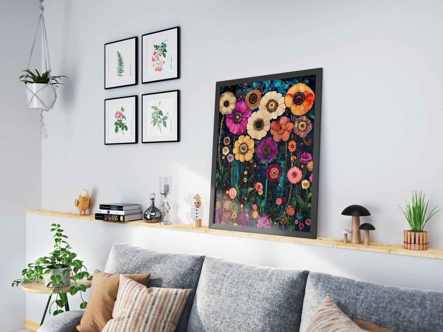 Gustav Klimt Print Flower Garden Print Poster, Moon & Stars Tree Art, Premium Matte Paper, Klimt Exhibition Wall Decor, Fine Art Print