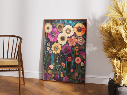 Gustav Klimt Print Flower Garden Print Poster, Moon & Stars Tree Art, Premium Matte Paper, Klimt Exhibition Wall Decor, Fine Art Print