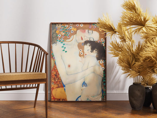 Gustav Klimt Print Mother and Child Print Poster, Moon & Stars Tree Art, Premium Matte Paper, Klimt Exhibition Wall Decor, Fine Art Print