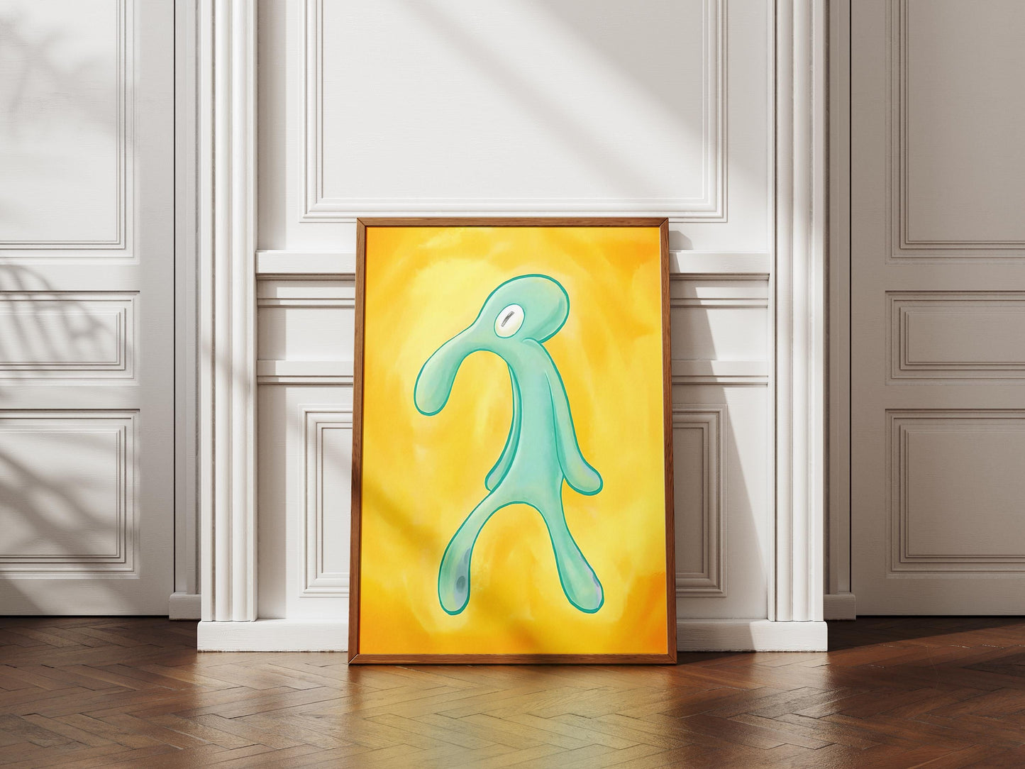Squidward Painting Print, Abstract Wall Art, Squidward Canvas Poster, Modern 3D Canvas, Bold And Brash Canvas Print, Luxury Canvas Poster