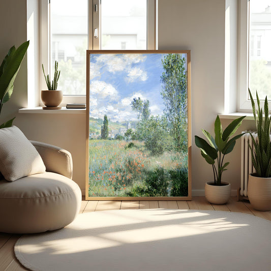 Claude Monet Poppy Field Poster – Impressionist Landscape Wall Art – French Countryside Print – Vintage Fine Art Home Decor - Poster Print