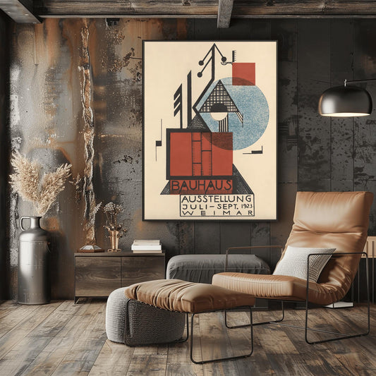 Bauhaus Poster Set Mid Century Modern Wall Art Print, Minimalist Abstract Geometric Decor