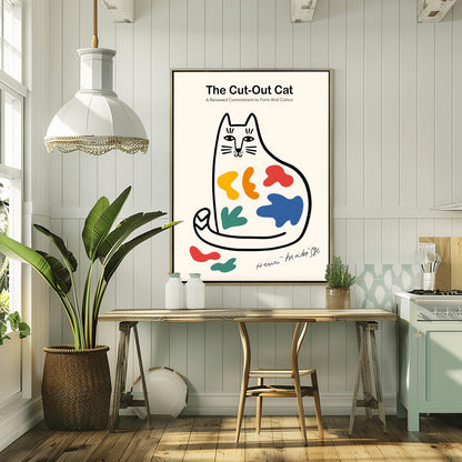 Matisse Cut Out Cat Print | Abstract Animal Art | Henri Matisse Poster | Modernist Home Decor | Colorful Mid Century Wall Art